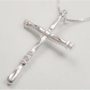 STERLING SILVER NAUTICAL SPINDLE CROSS NECKLACE